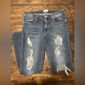 Altar'd State Blue Distressed Skinny Jeans